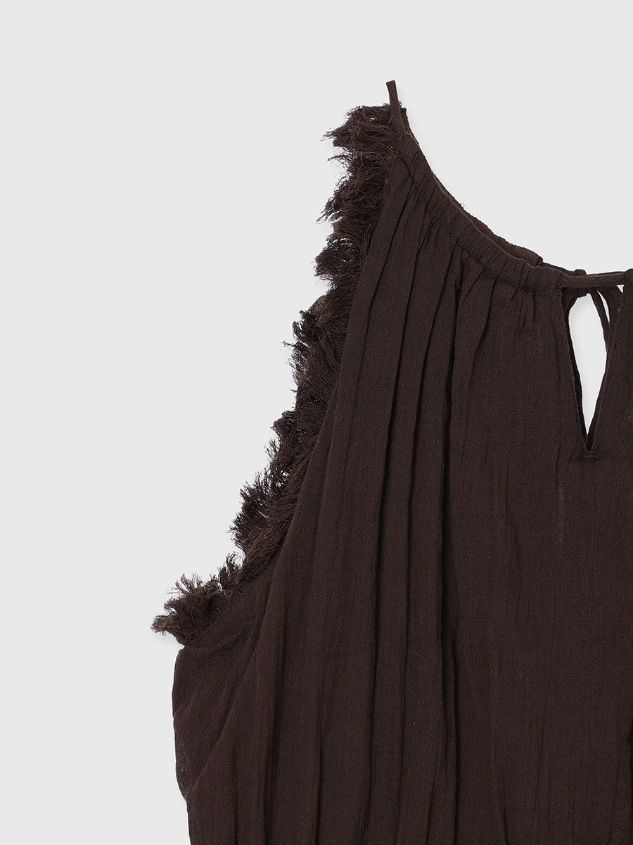 Indiaバックオープンティアードワンピース