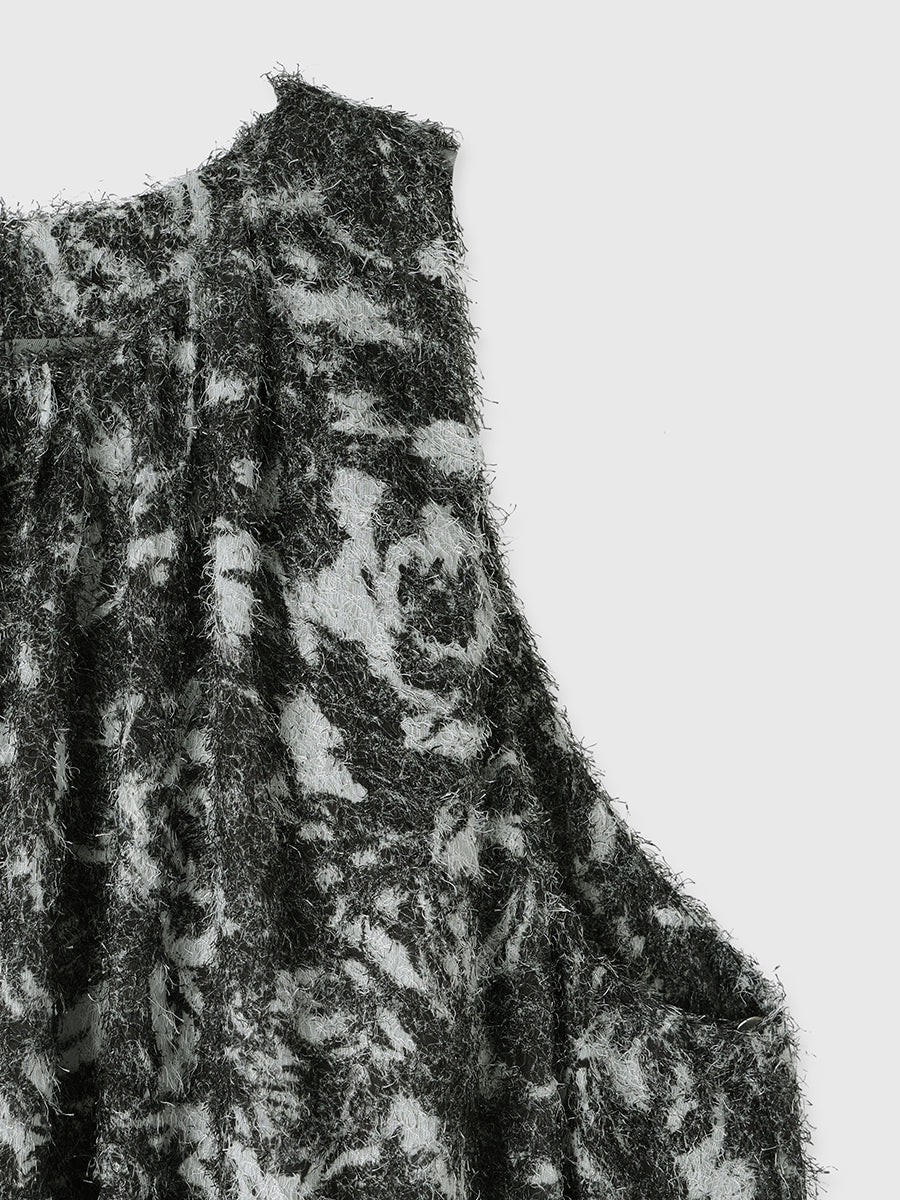 カットジャカードニュアンスプリントワンピース