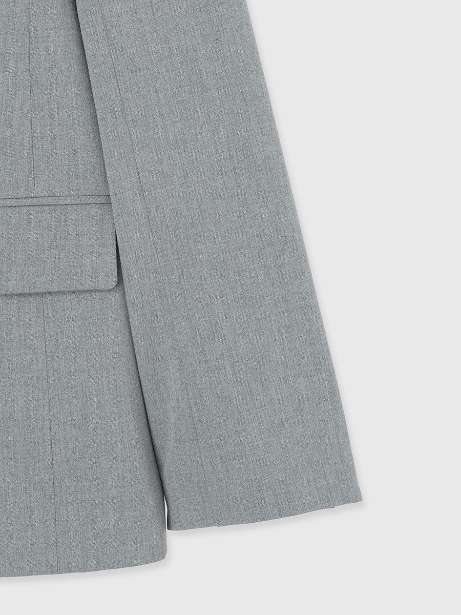 ピークドラペルダブルジャケット