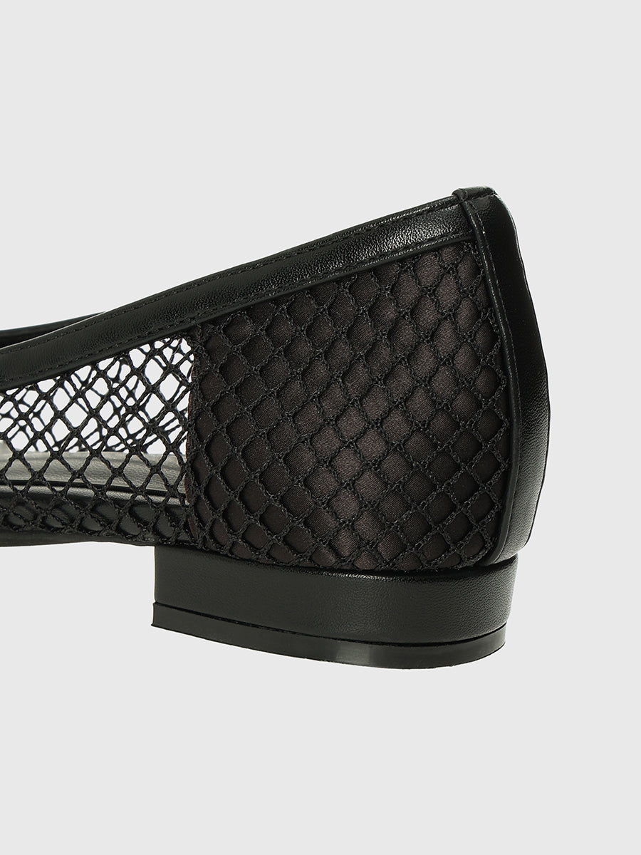 メッシュフラットパンプス