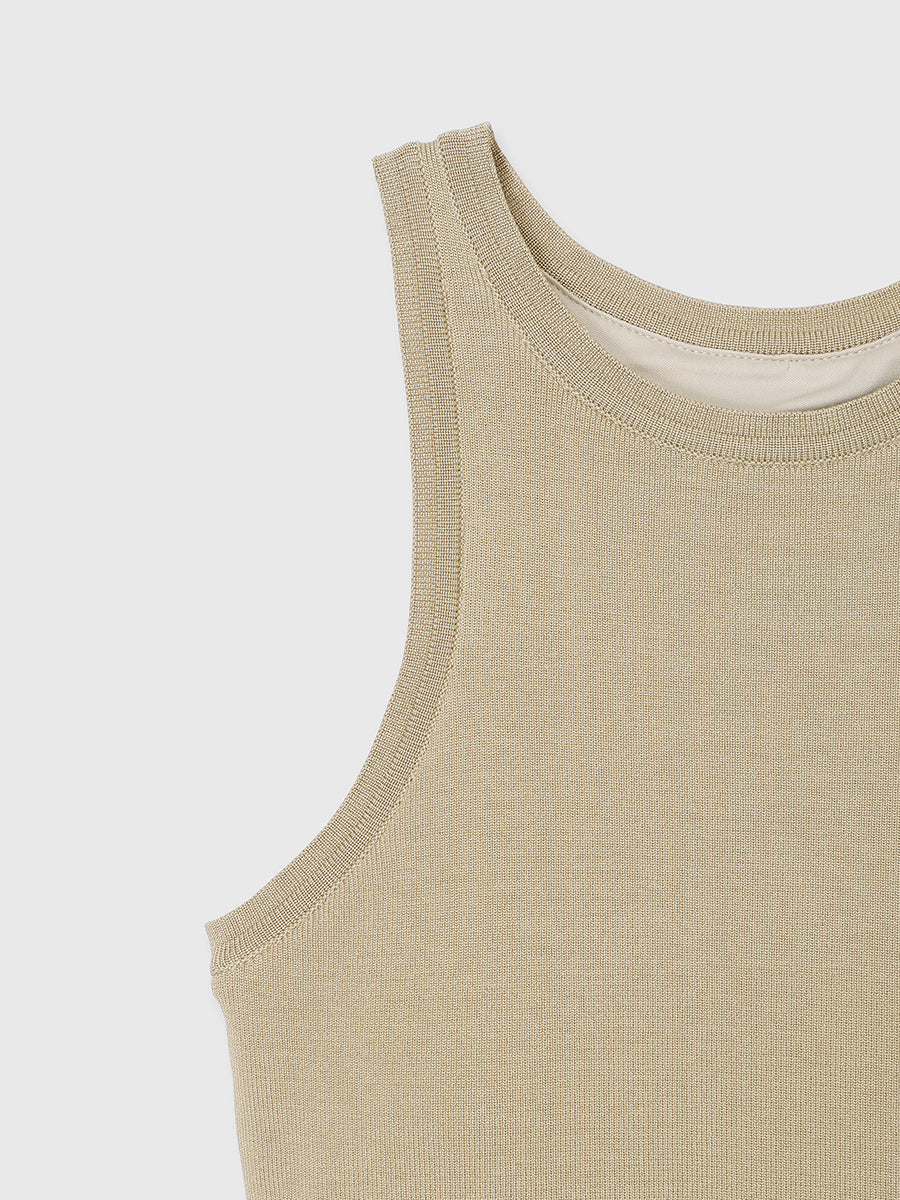 亮色针织内置杯背心