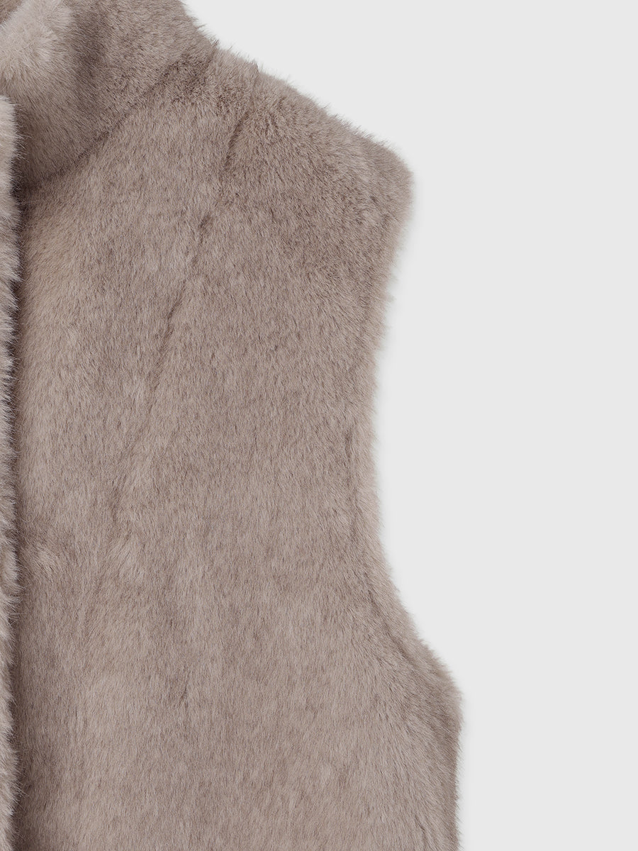 スタンドカラーファーベスト