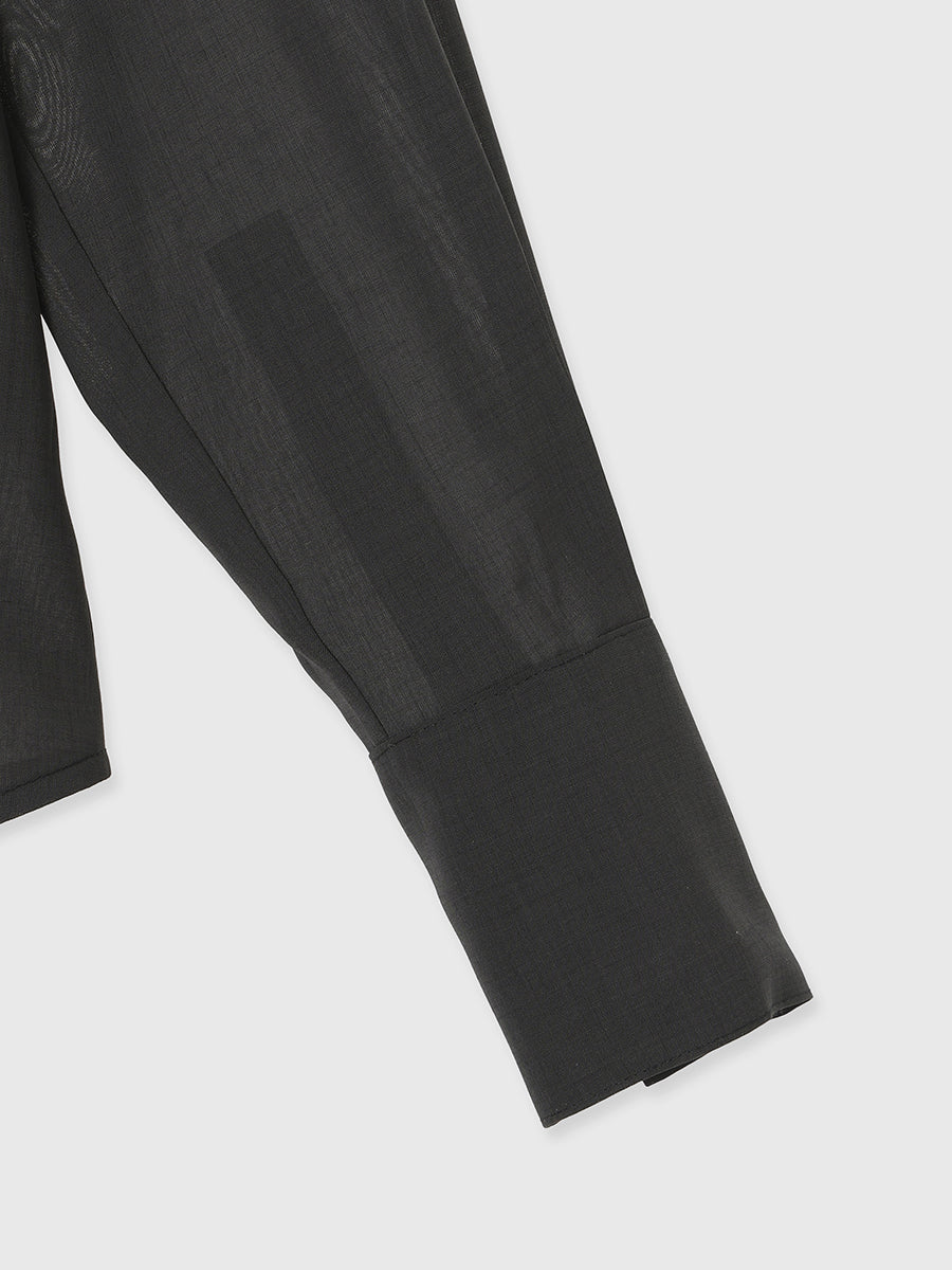 セミシアーオープンカラーブラウス