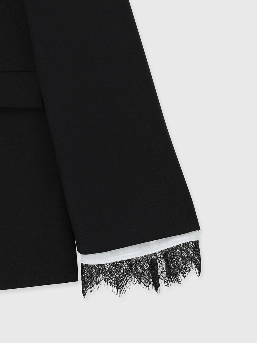 レーストリムノーカラージャケット