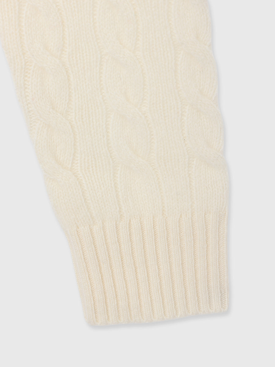 【POLO RALPH LAUREN】Wool-Cashmere Cable Polo Sweater