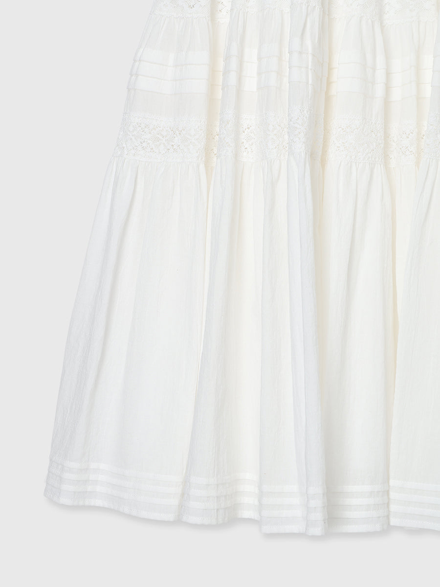 レースパネルティアードスカート