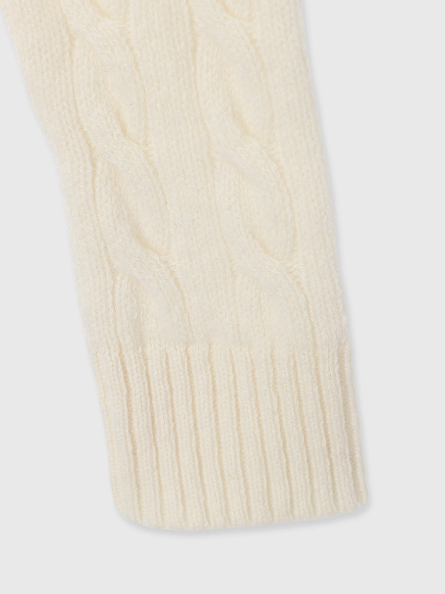 【POLO RALPH LAUREN】Wool-Cashmere Cable Turtleneck Sweater