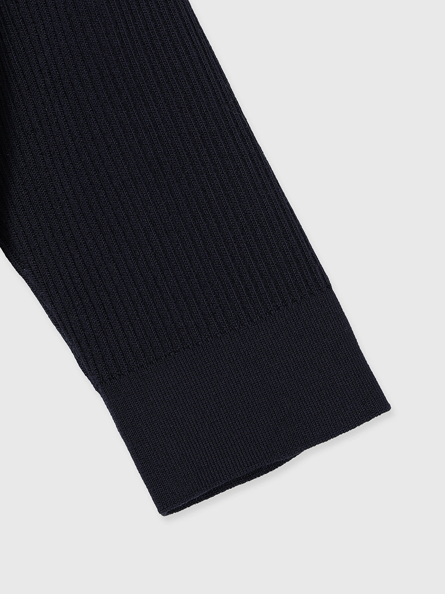 アセテートスキッパーリブニットトップス