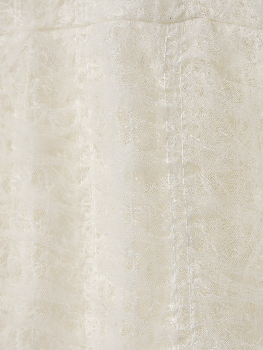 刺绣透视薄纱裙