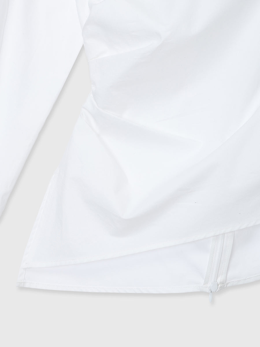 スライドネックスカーフブラウス