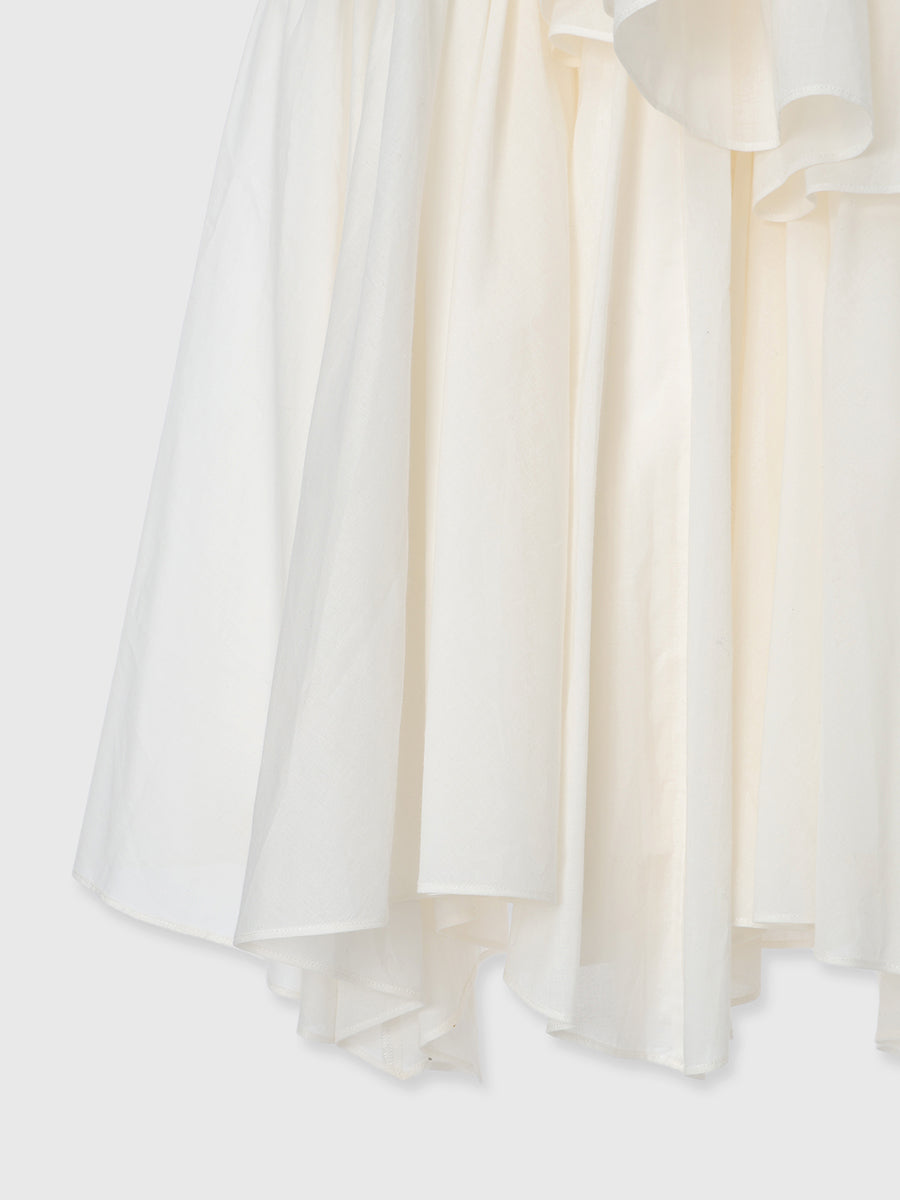 ボートネックイレギュラーヘムドッキングニットワンピース