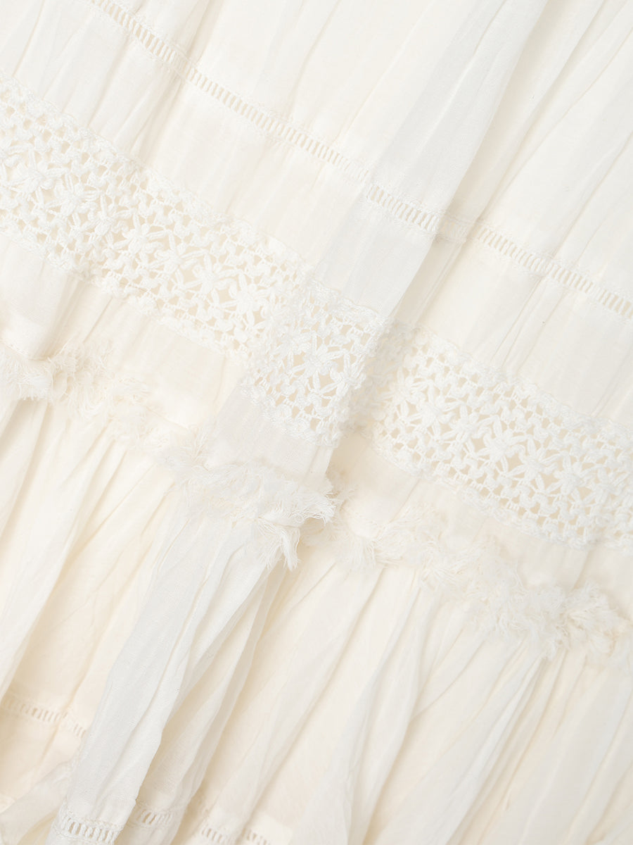 Indiaクリンクルティアードマキシスカート