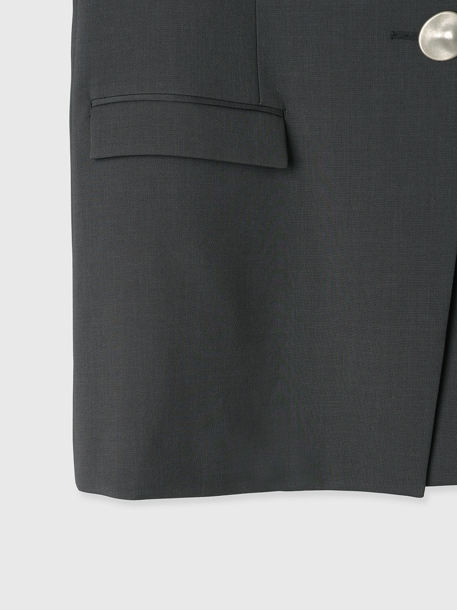 ハイネックノーカラージャケット