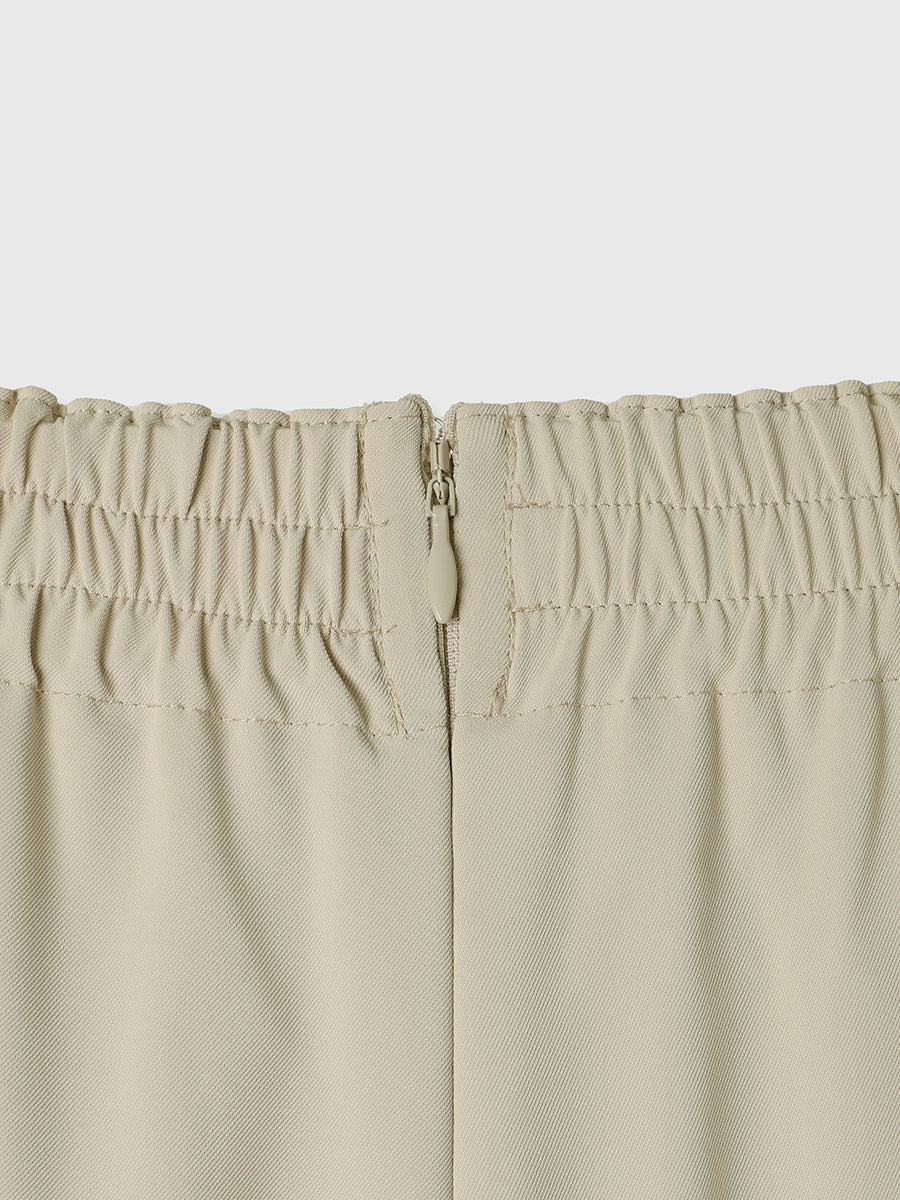 ライトダブルサテンハイウエストパンツ