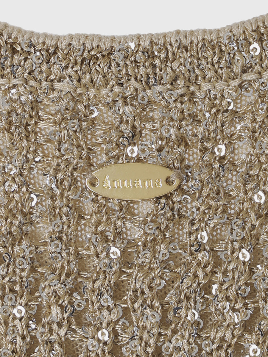 スパンコールアメスリニットタンク