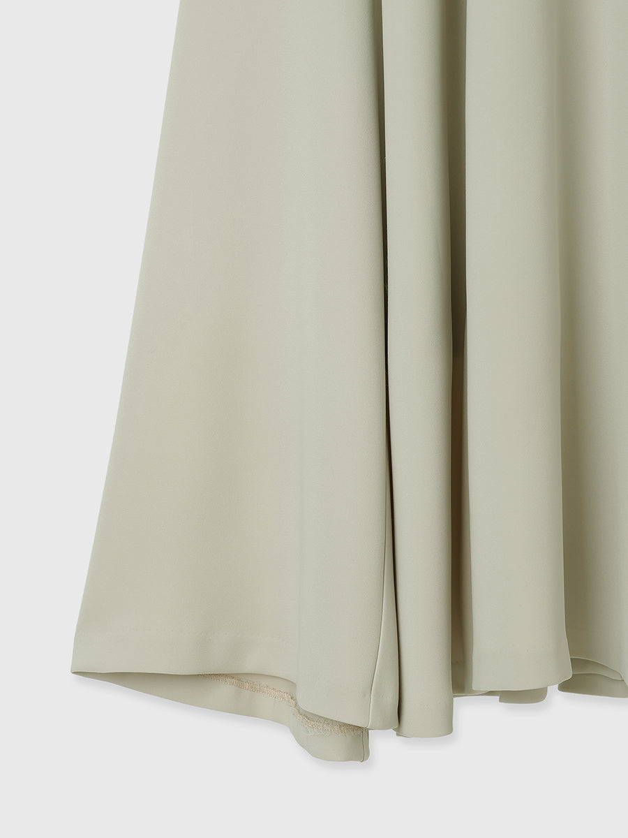 ダブルサテンテーラードフレアワンピース