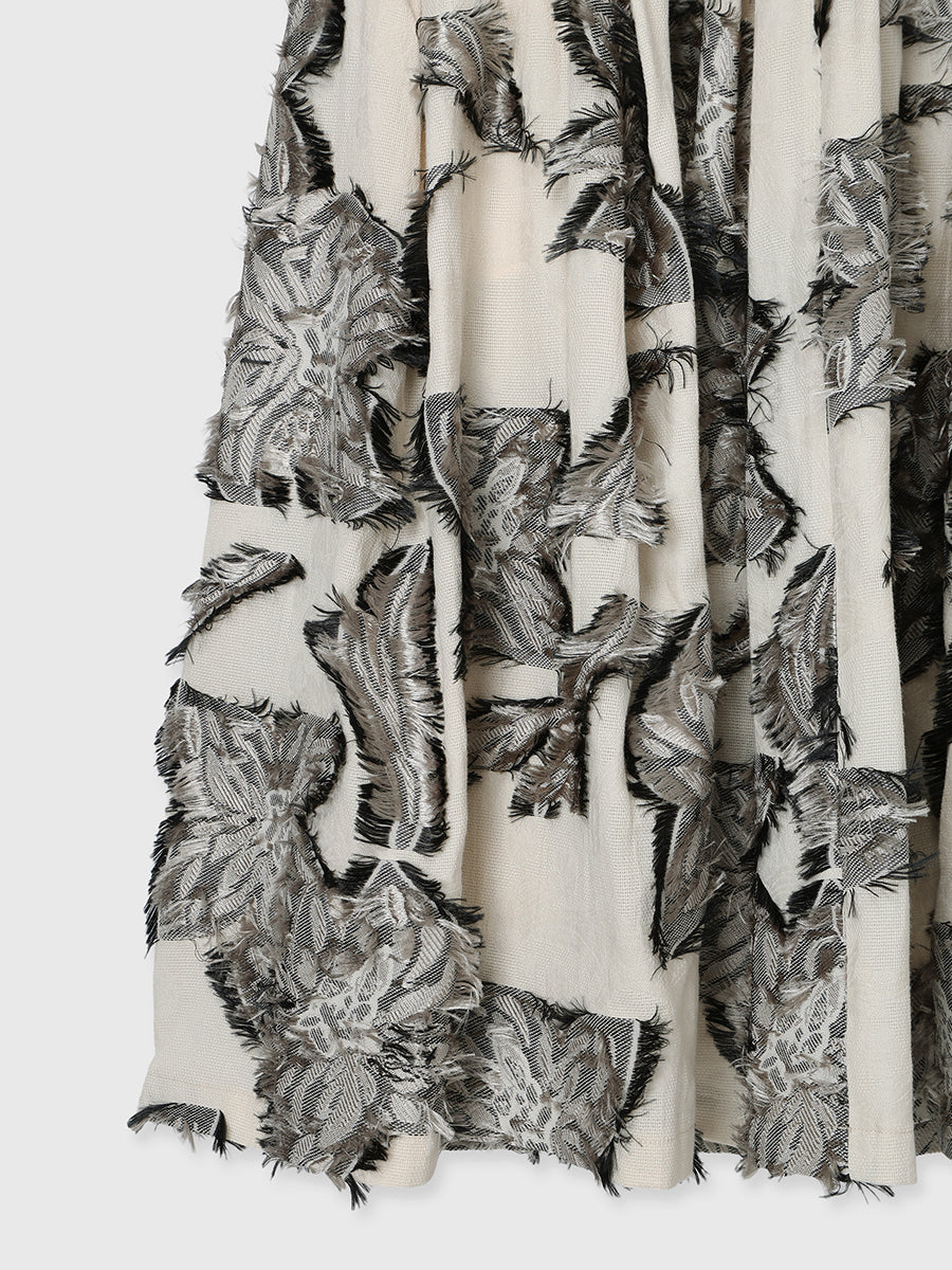 ボタニカルフラワーカットジャガードワンピース