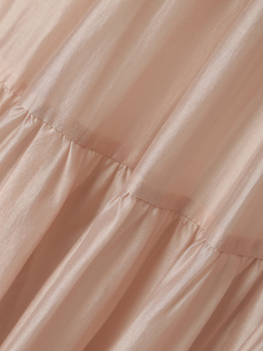 テンセルリッチオーガンティアードワンピース