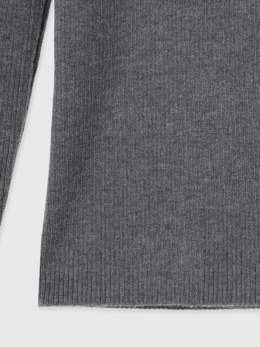 シルクカシミアブレンドフィットリブタートルニット