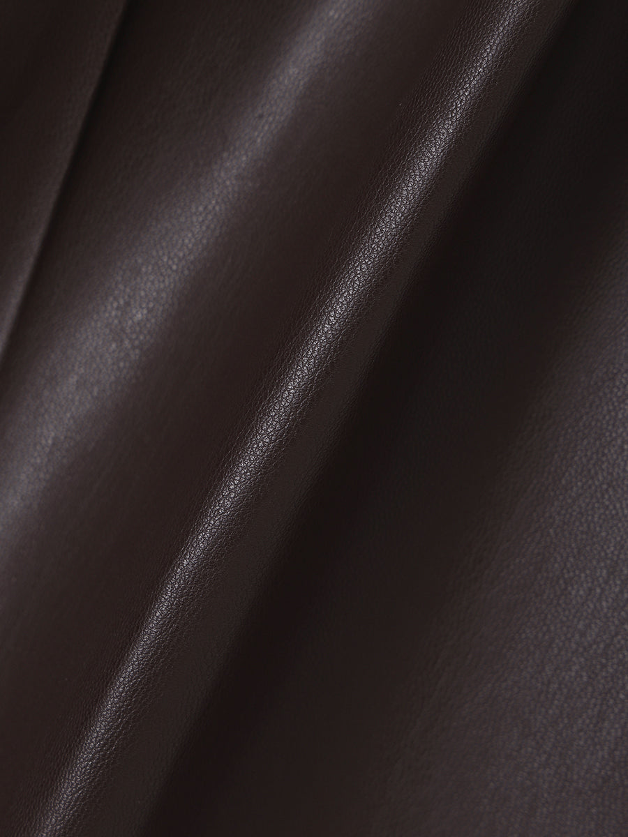 レザーライクリボンベルトパンツ