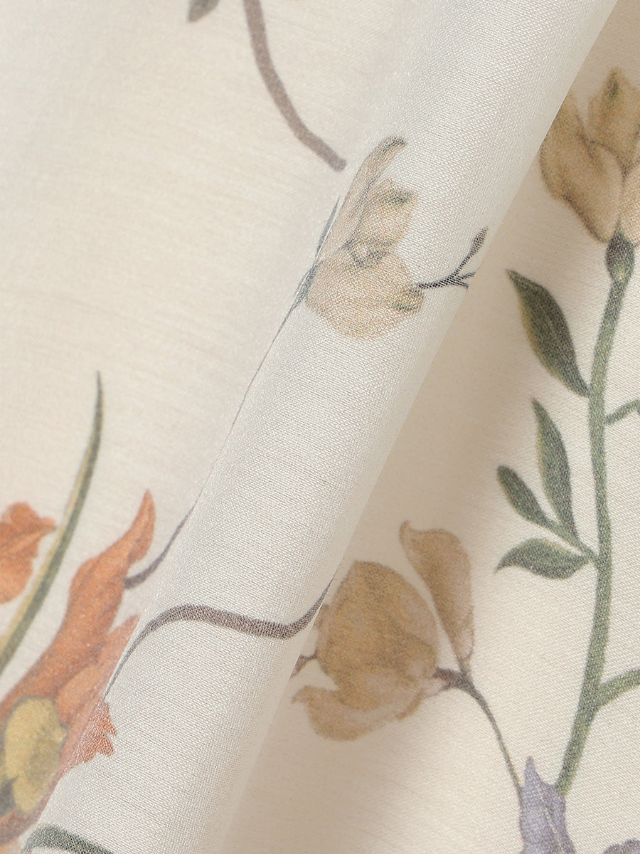 フローラルモチーフプリントブラウス