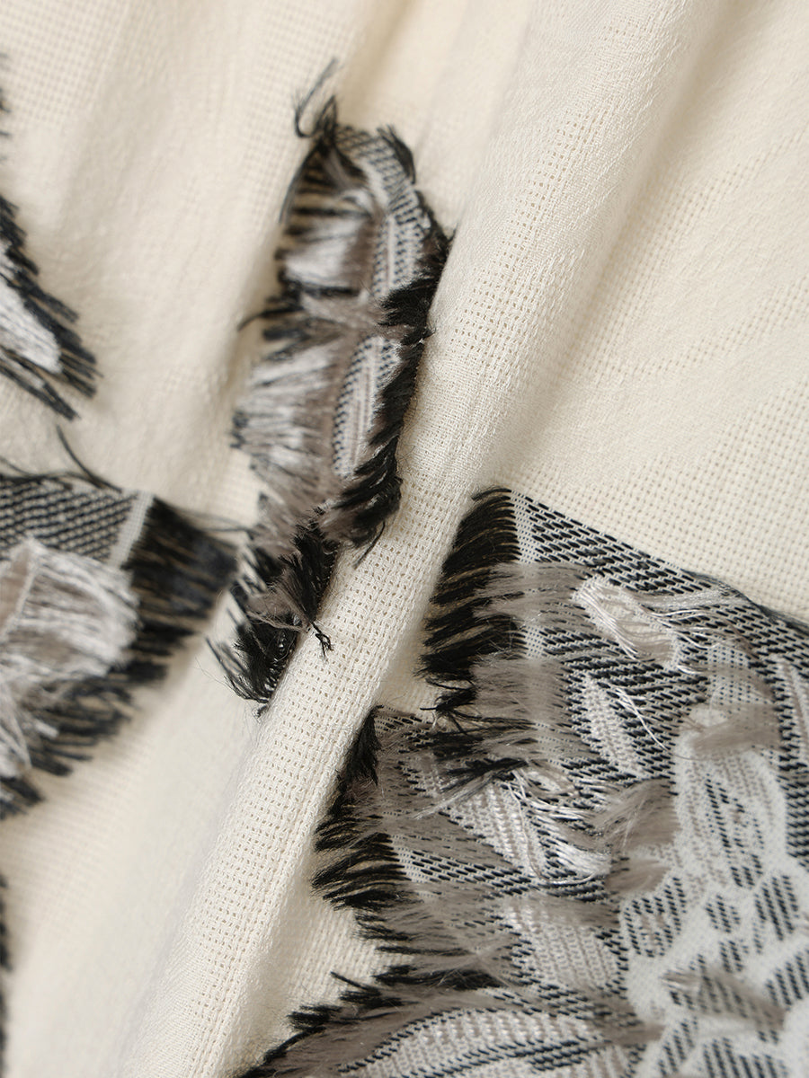 ボタニカルフラワーカットジャガードワンピース