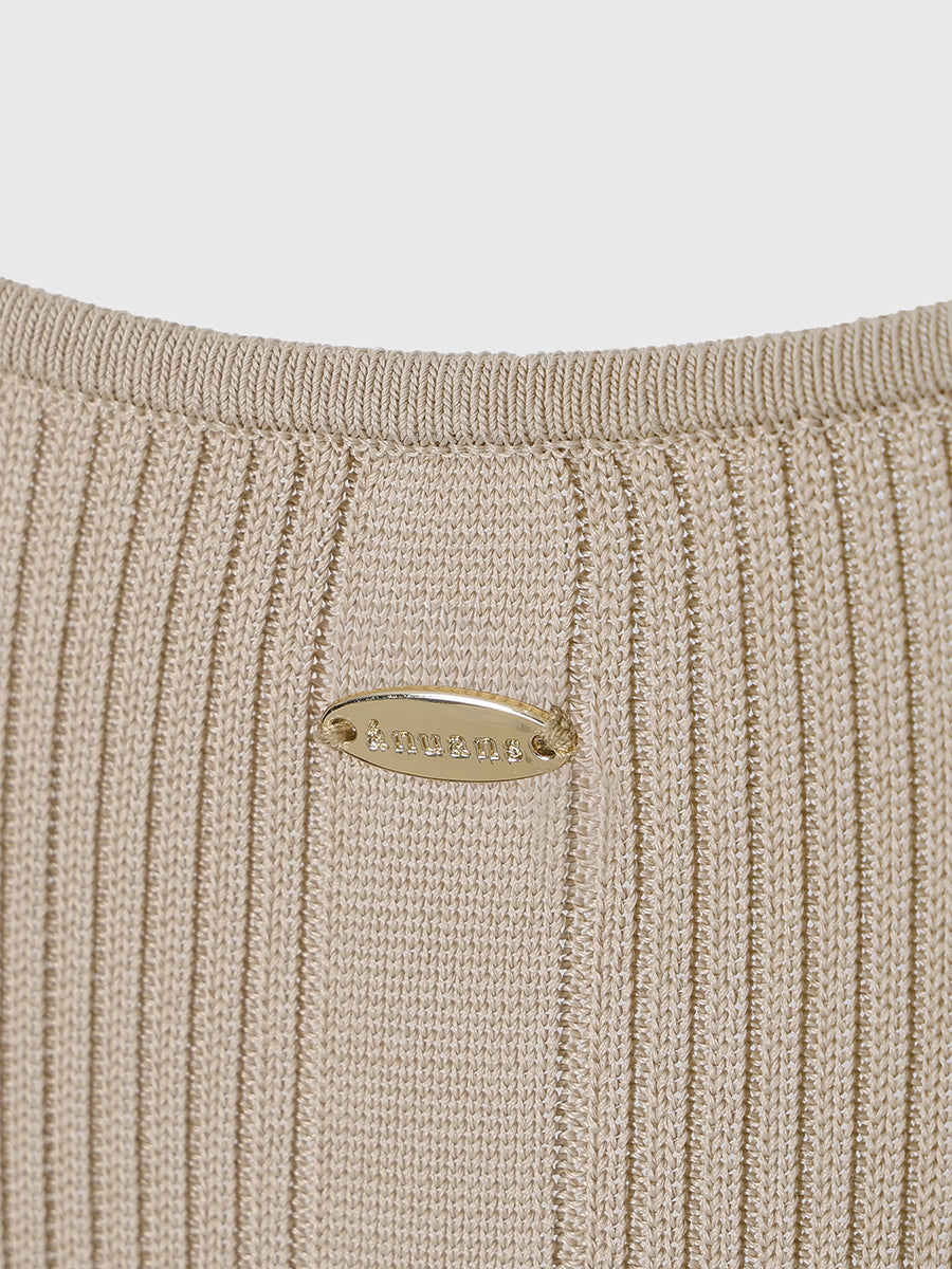 リュクスビスコースリブニットプルオーバー