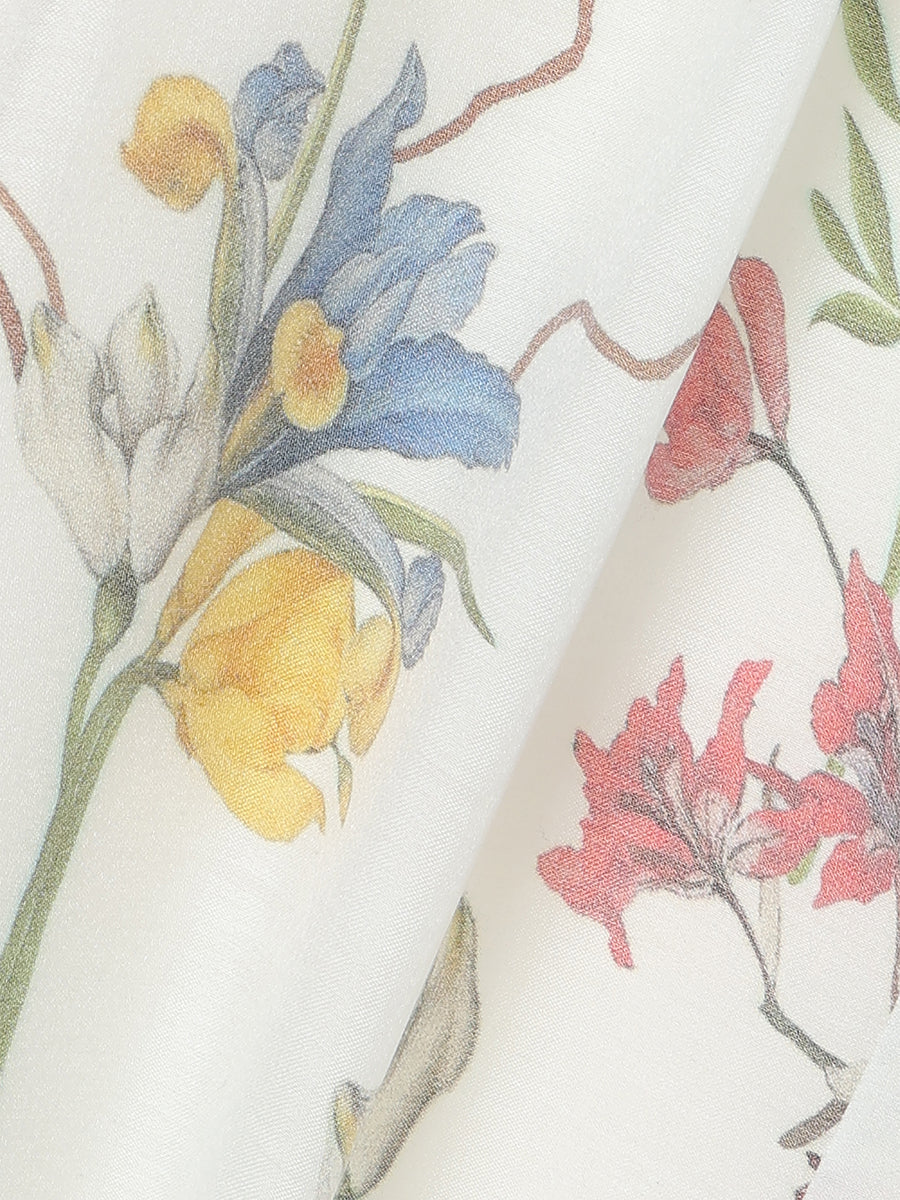 フローラルモチーフプリントワンピース