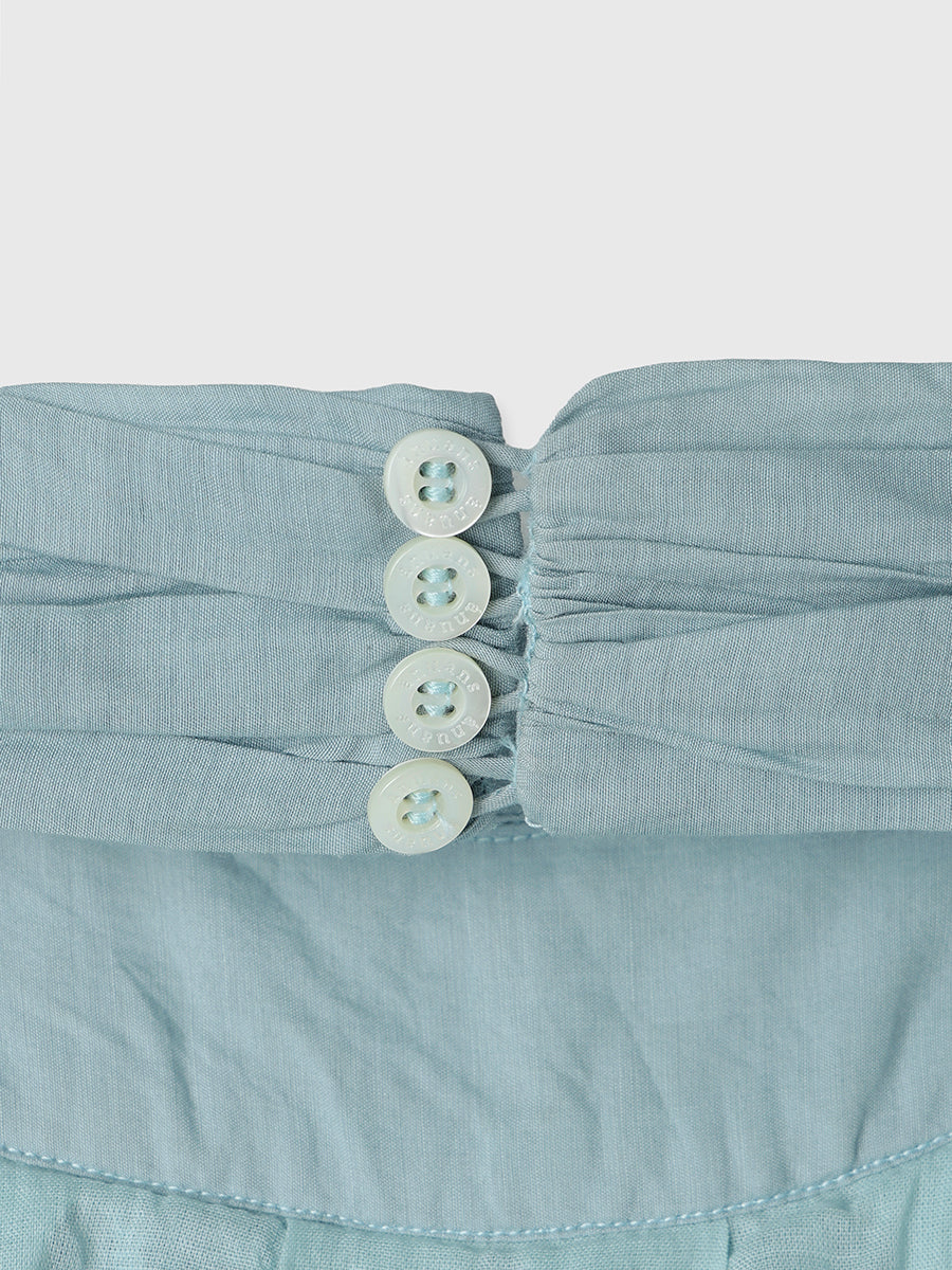 Indiaシルクブレンドバックオープンブラウス