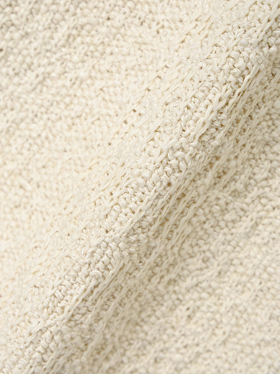 クラシカルノーカラーニットジャケット