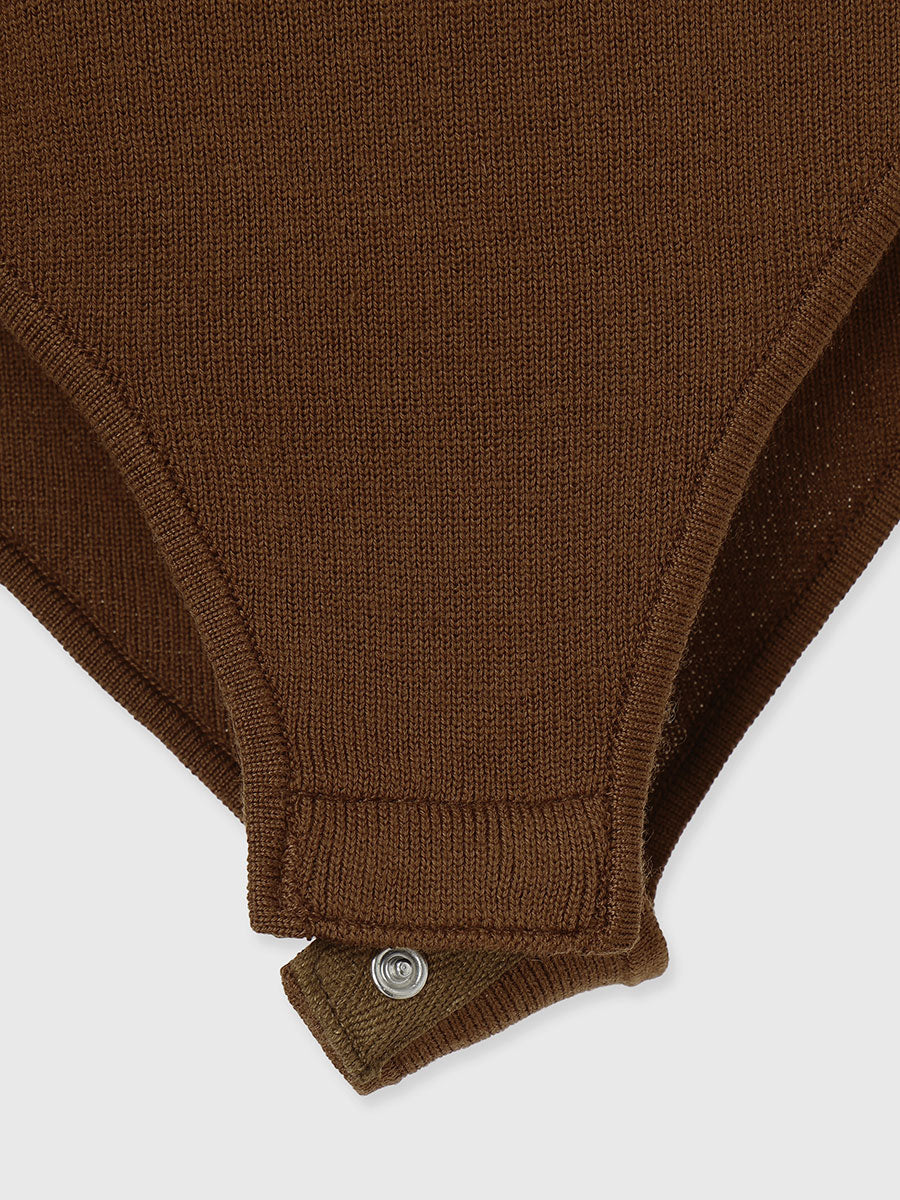 バックオープンニットボディスーツ