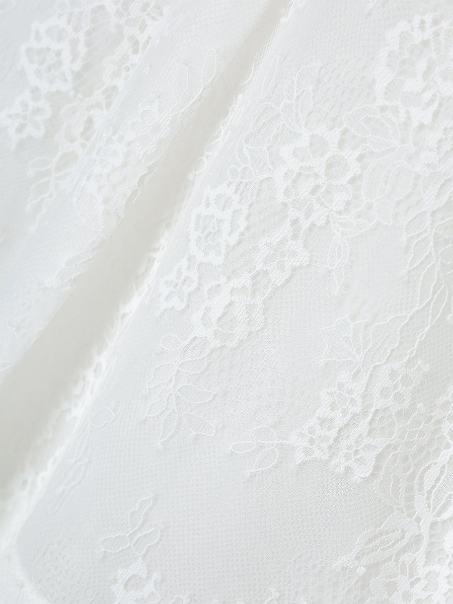 クロップドレースシャツブラウス