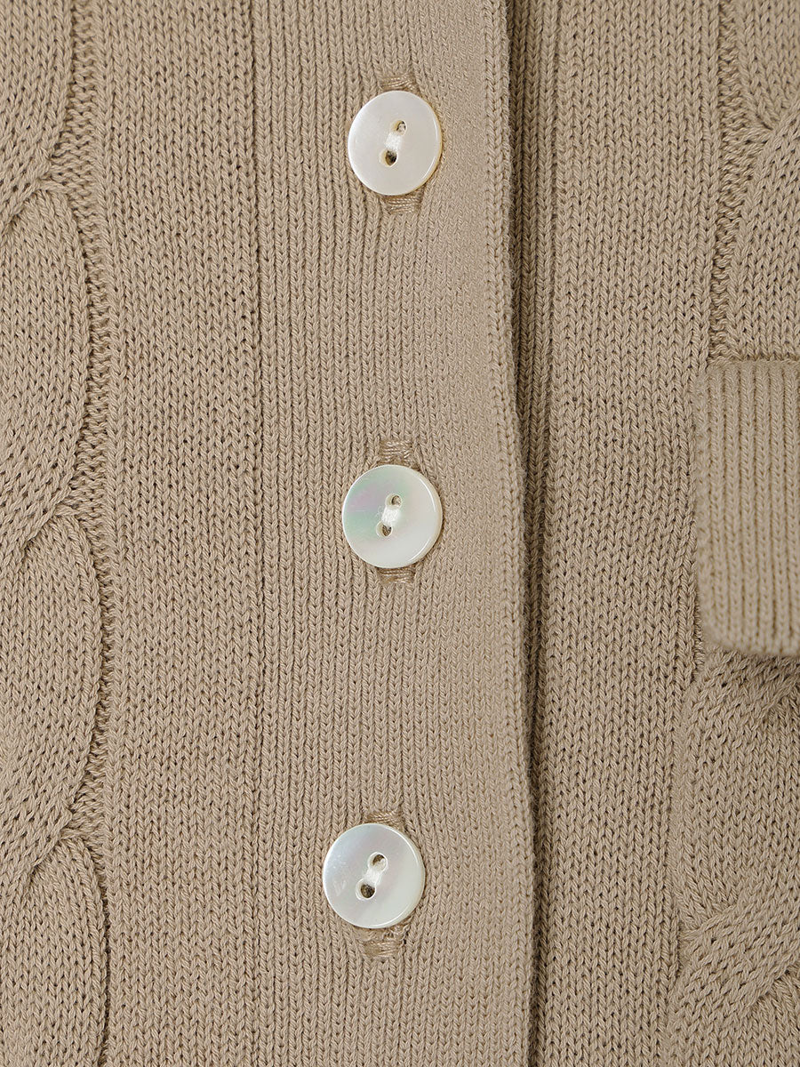 ケーブルポロドッキングニットワンピース