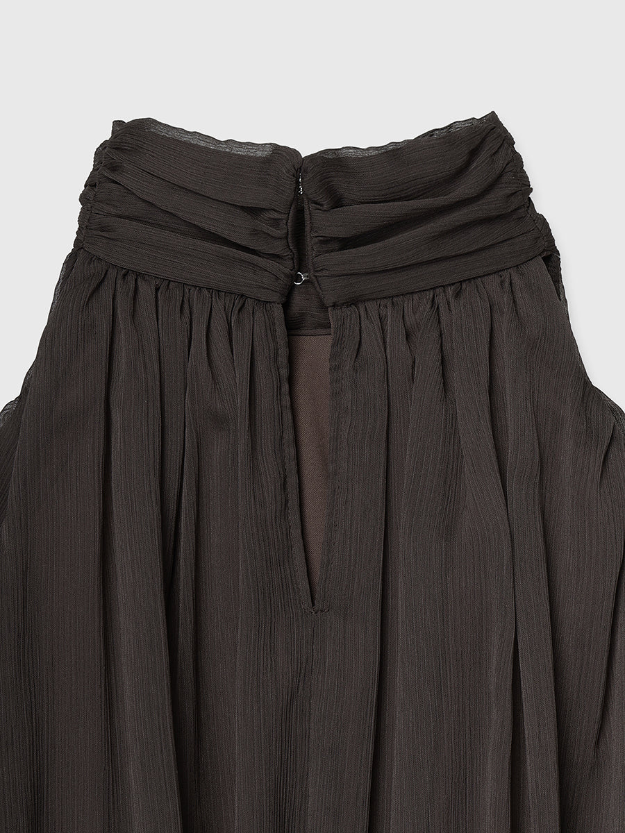 シフォンボリュームブラウス