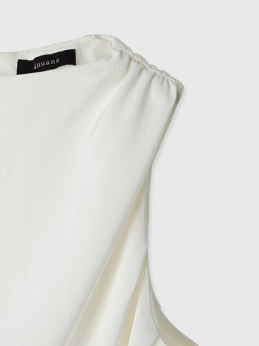 アクセサリードレープブラウス