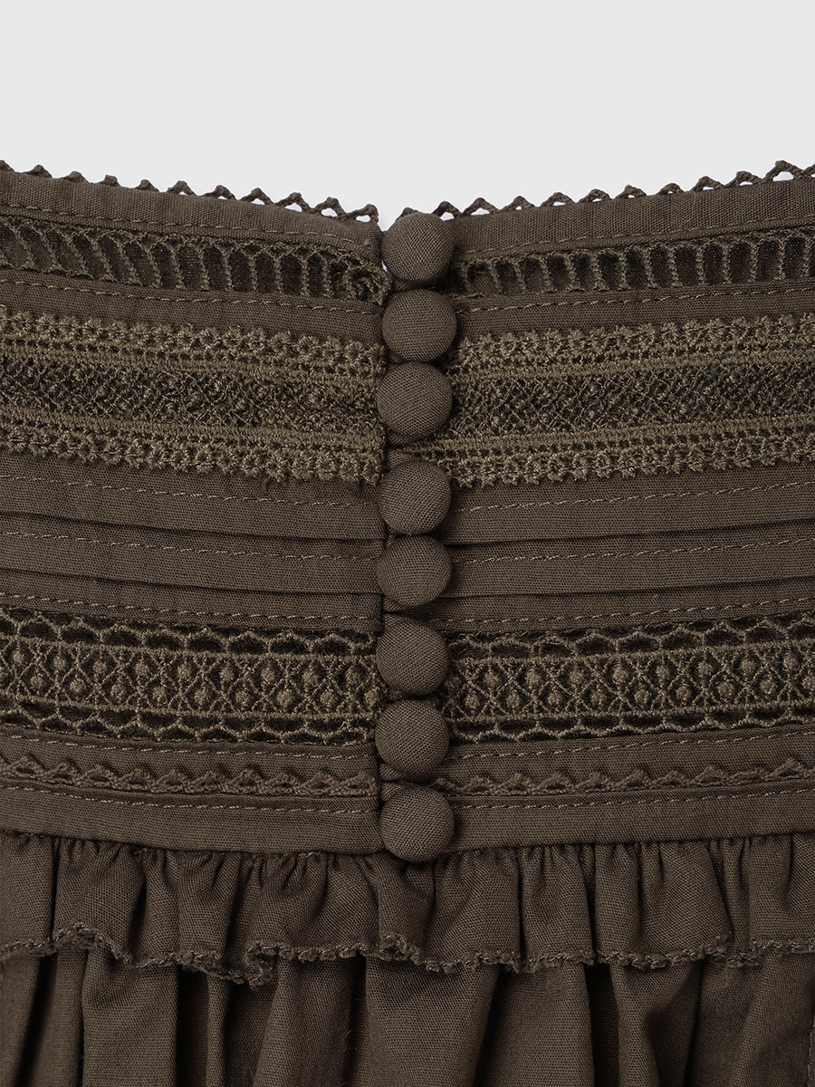 ピンタックレースボリュームキャミソール