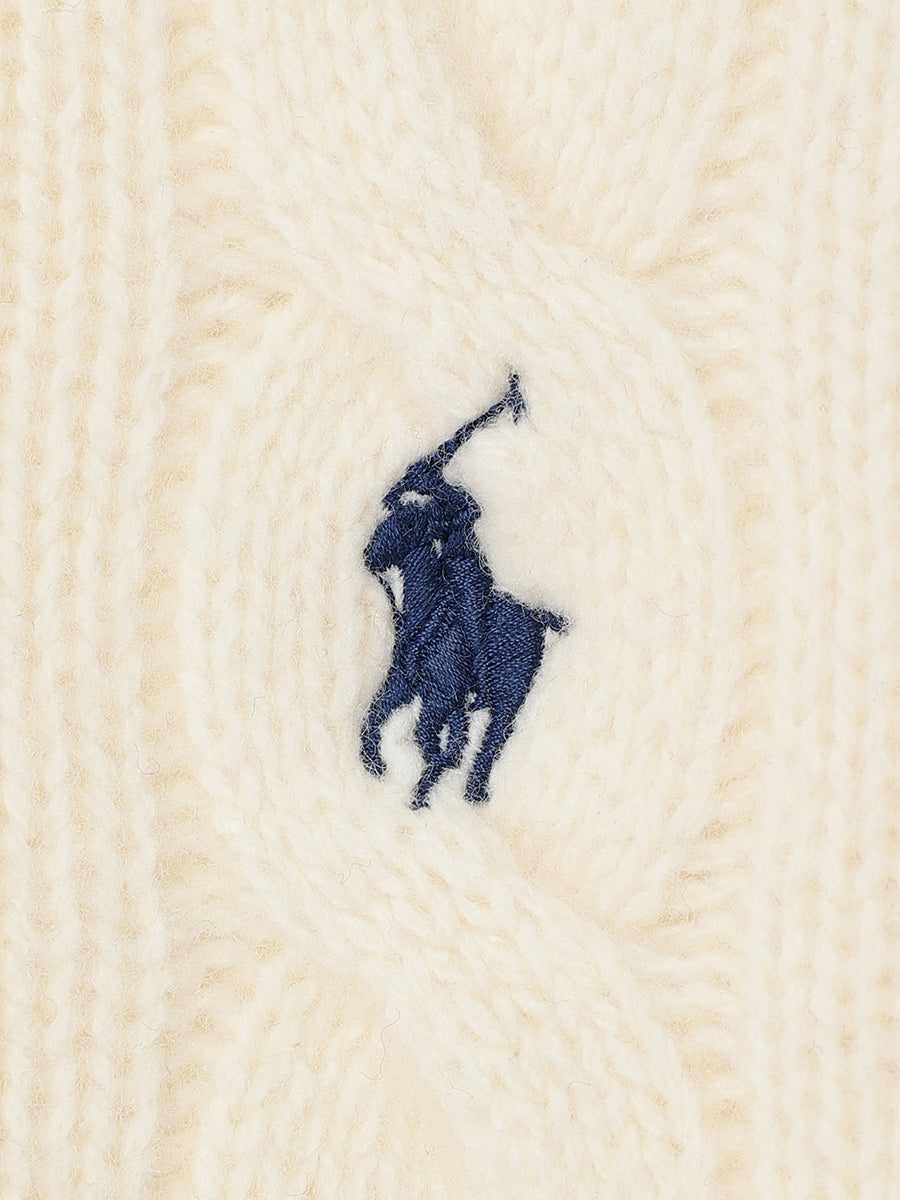 【POLO RALPH LAUREN】Wool-Cashmere Cable Half-Zip Sweater