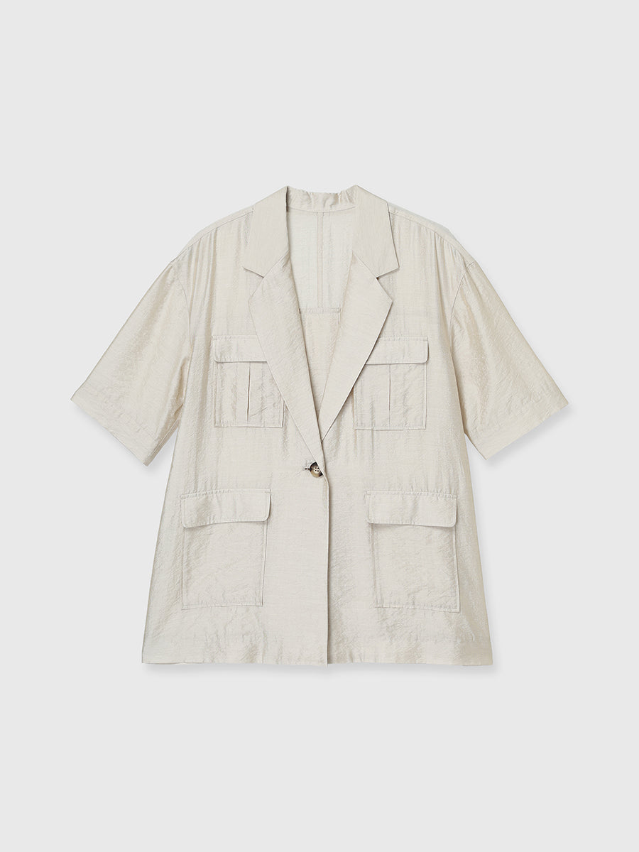 Half-Sleeve Sheer Jacket