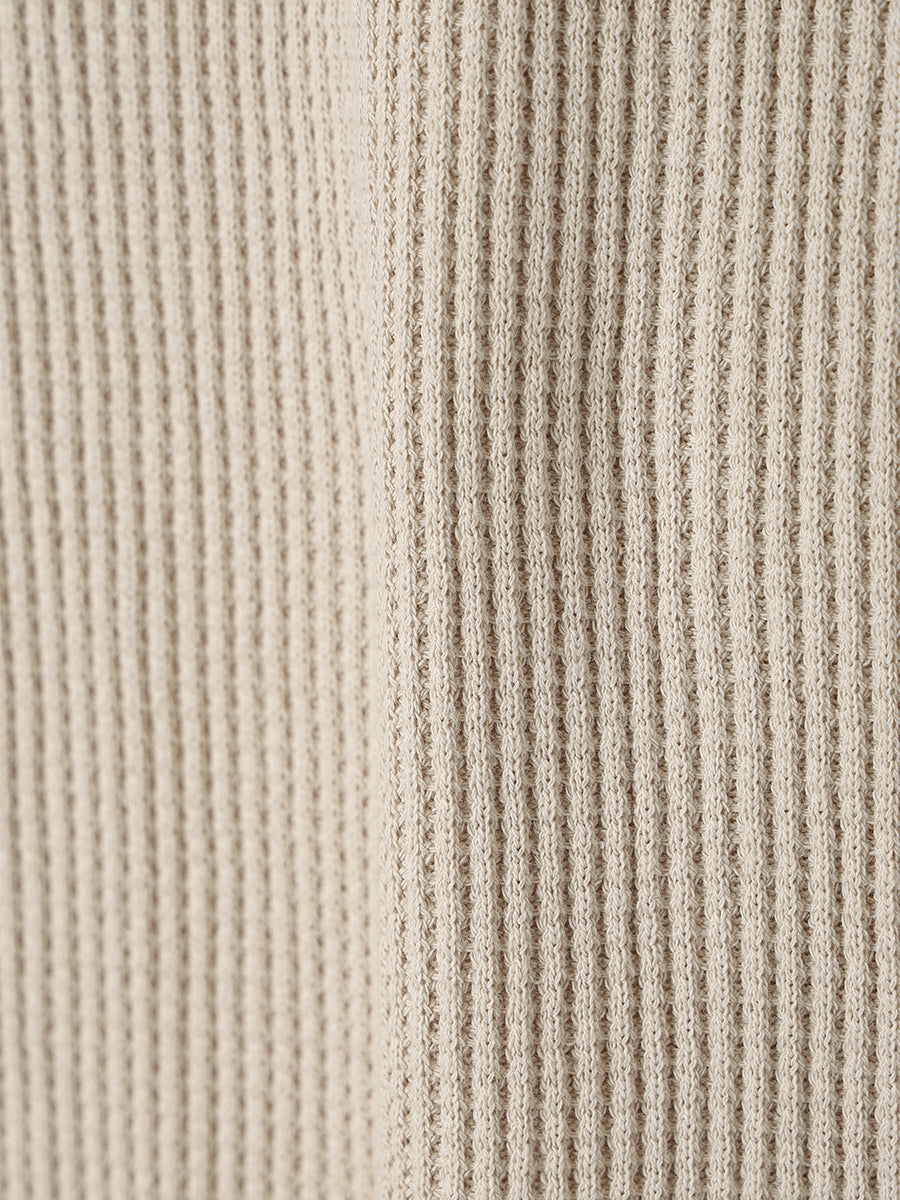 华夫格窄身连衣裙