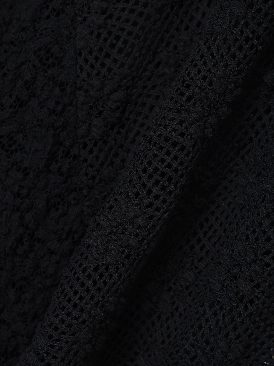 シュリンクレースパネルワンピース