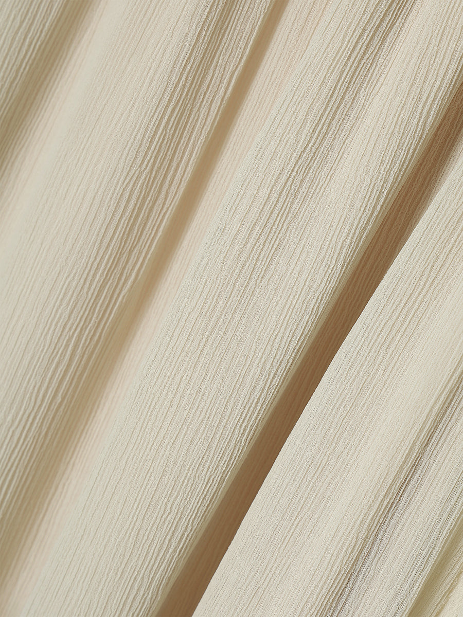 シフォンオフショルダーフレアワンピース