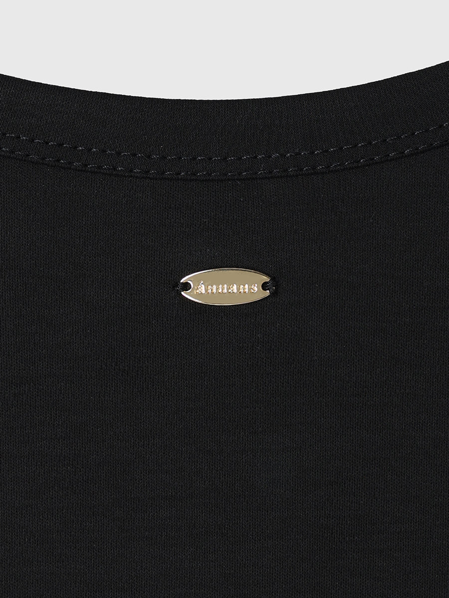 Silk-Touch Cotton Balloon Hem Docking T-Shirt