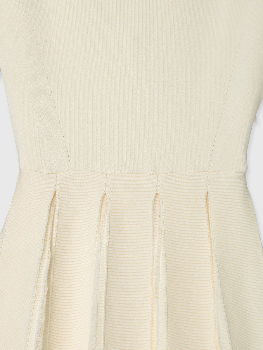 モヘアプリーツニットワンピース