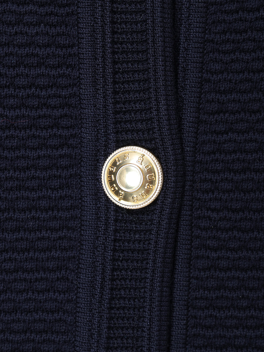 ノーカラーラーベンニットジャケット