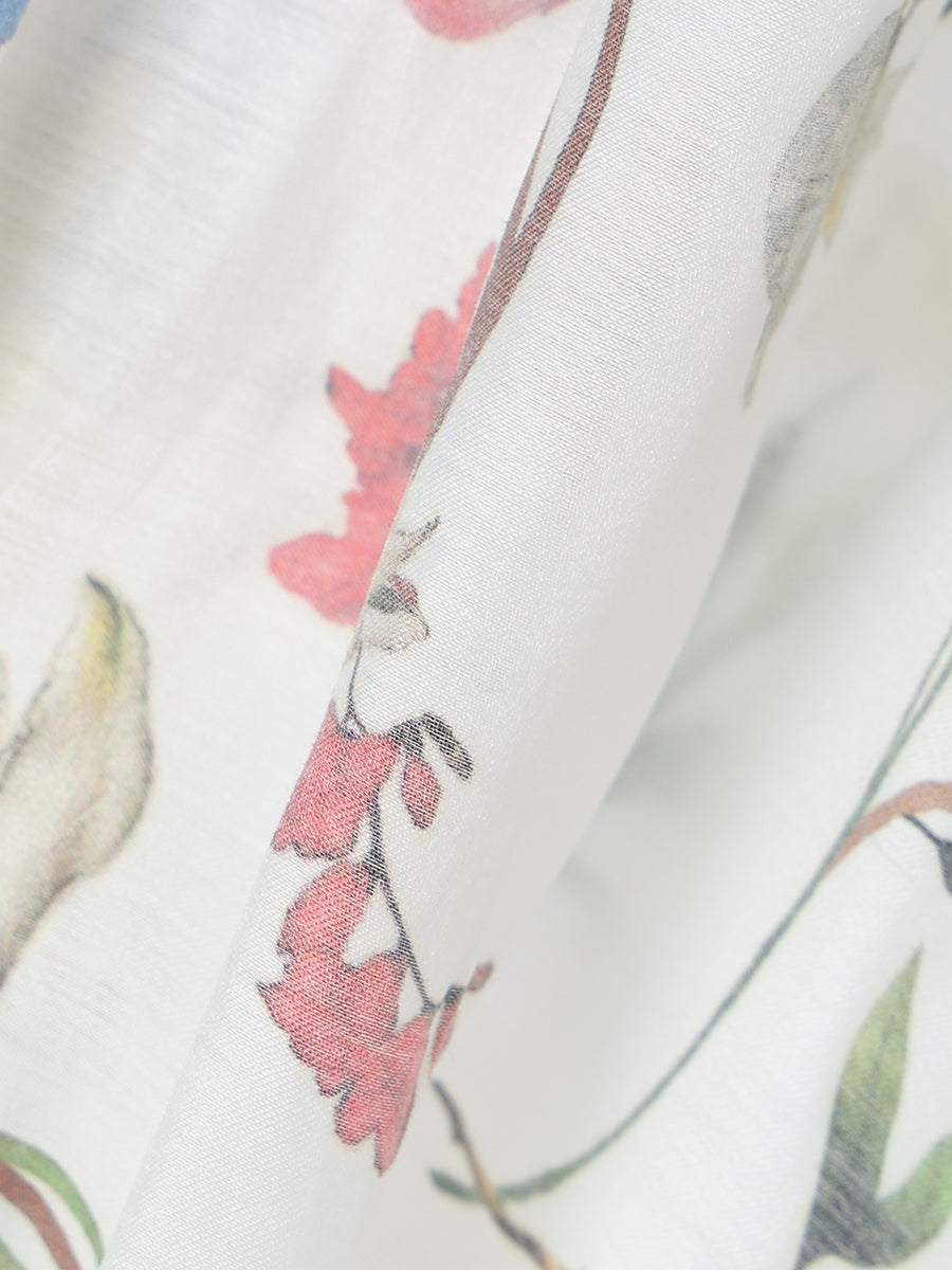 フローラルモチーフプリントブラウス