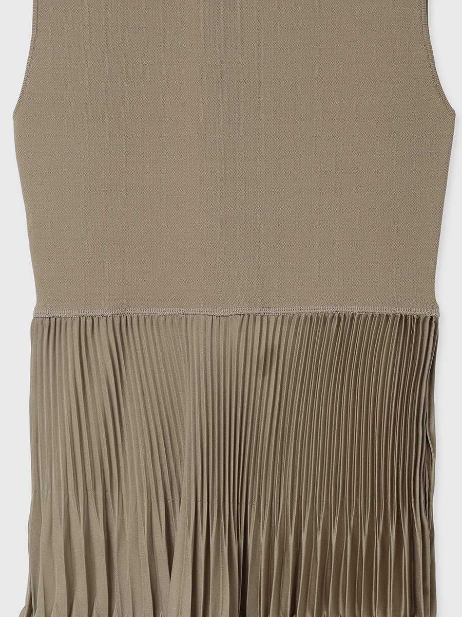 コンビプリーツニットドッキングワンピース