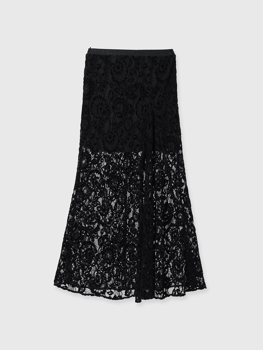 ベロアレースナロースカート