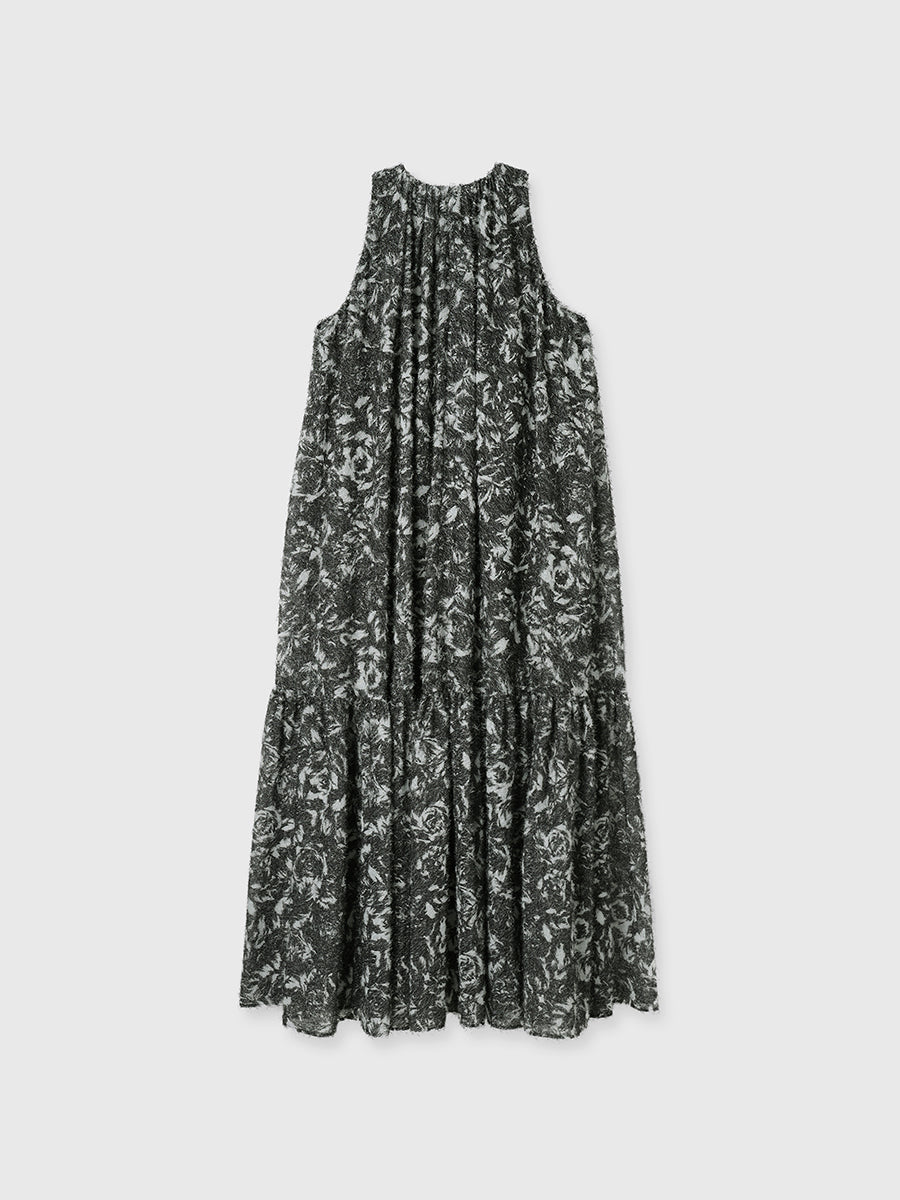 カットジャカードニュアンスプリントワンピース