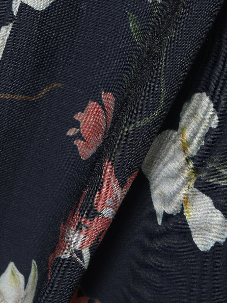 フローラルモチーフプリントワンピース