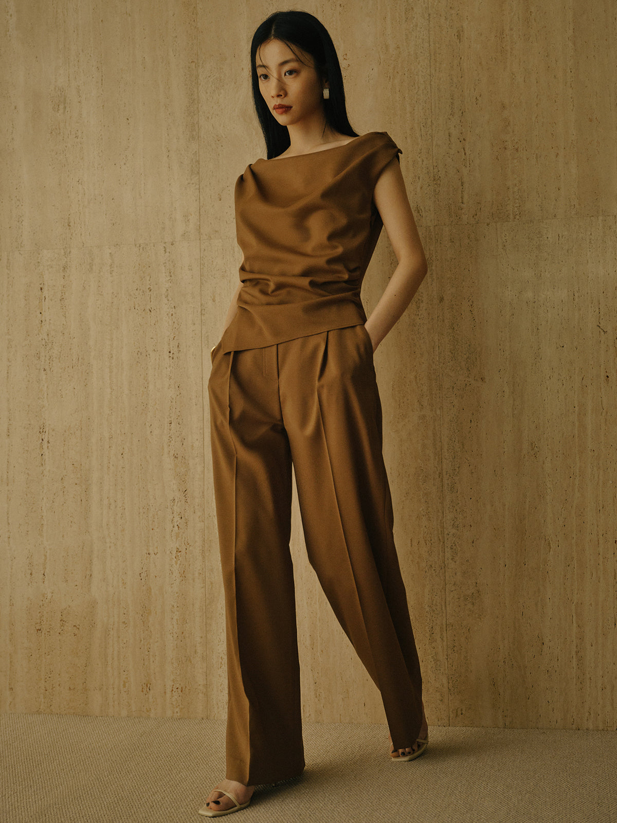 Asymmetric Drape All-in-One